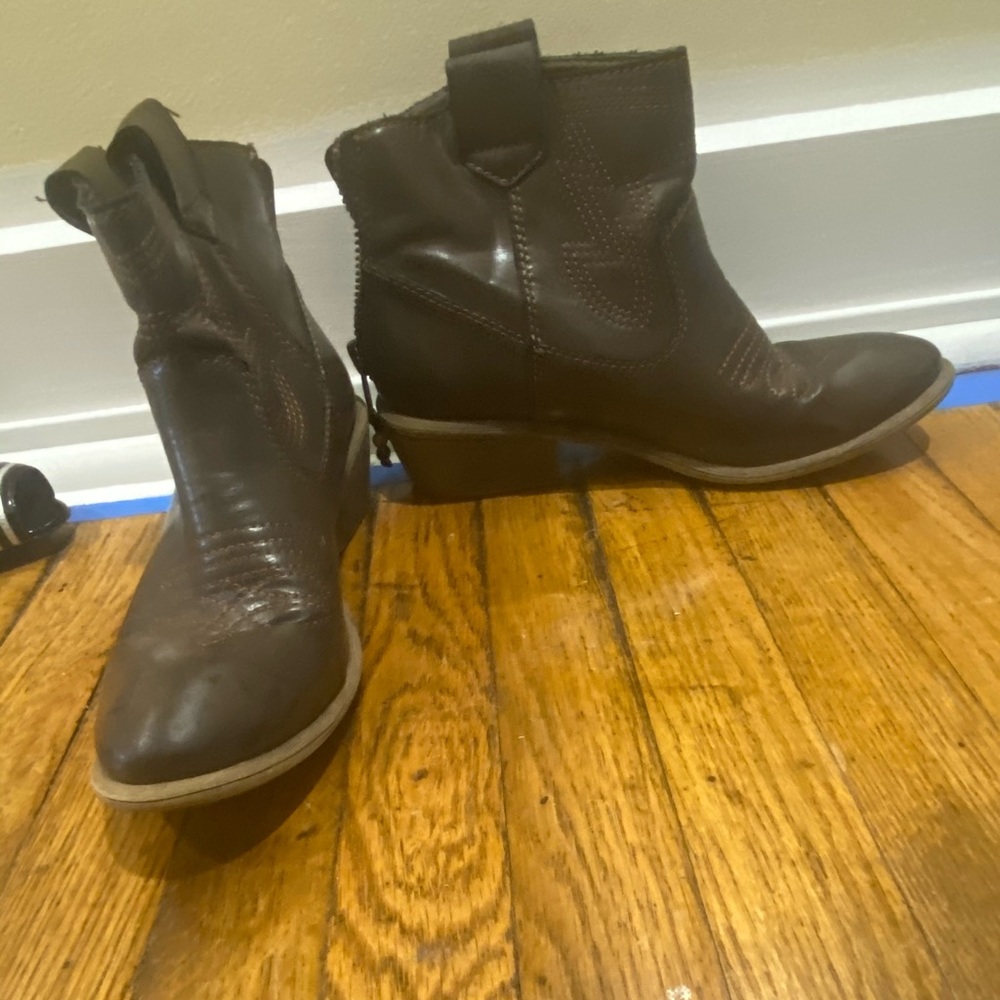 Faux leather booties